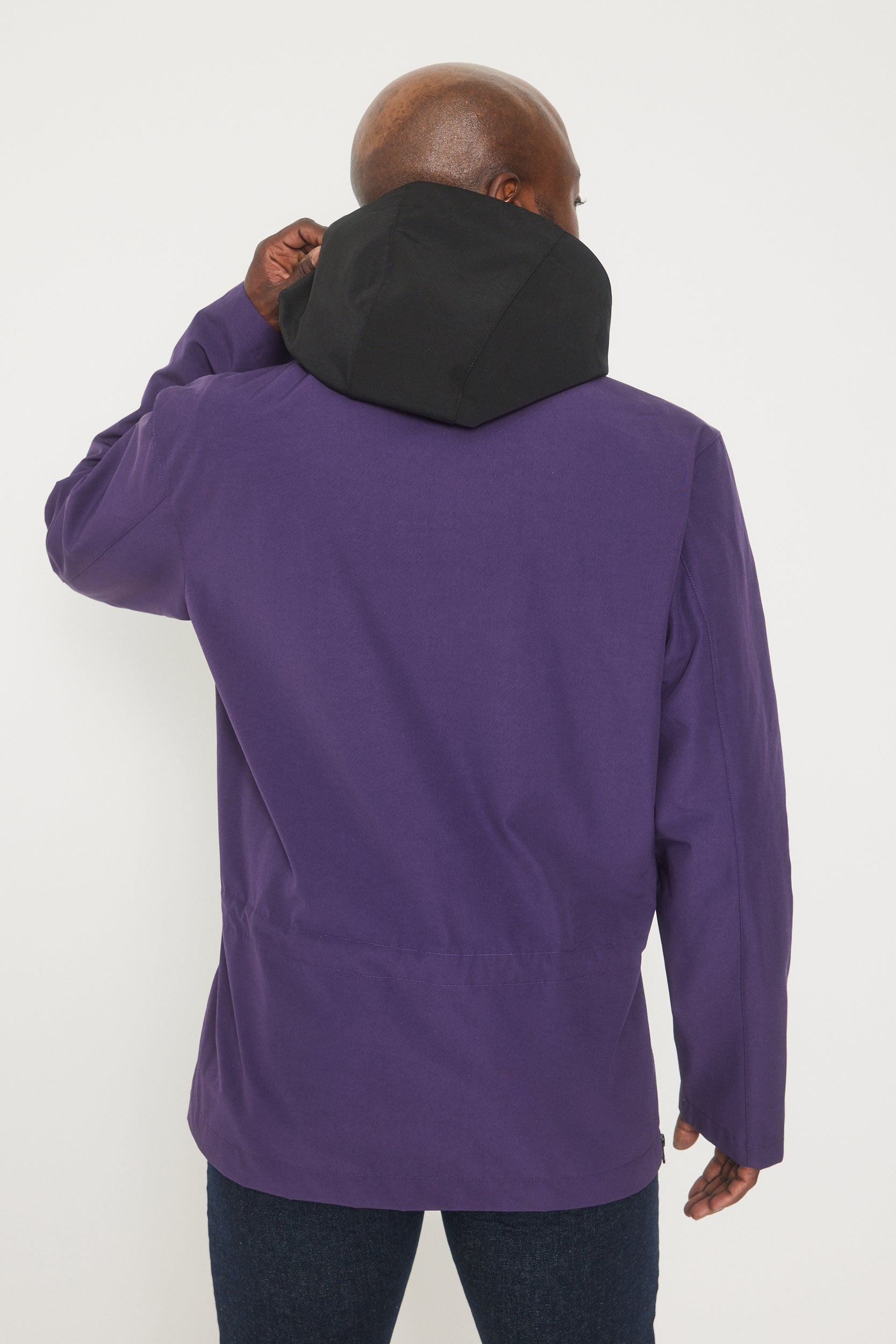 Anorak rétro raisin-noir homme