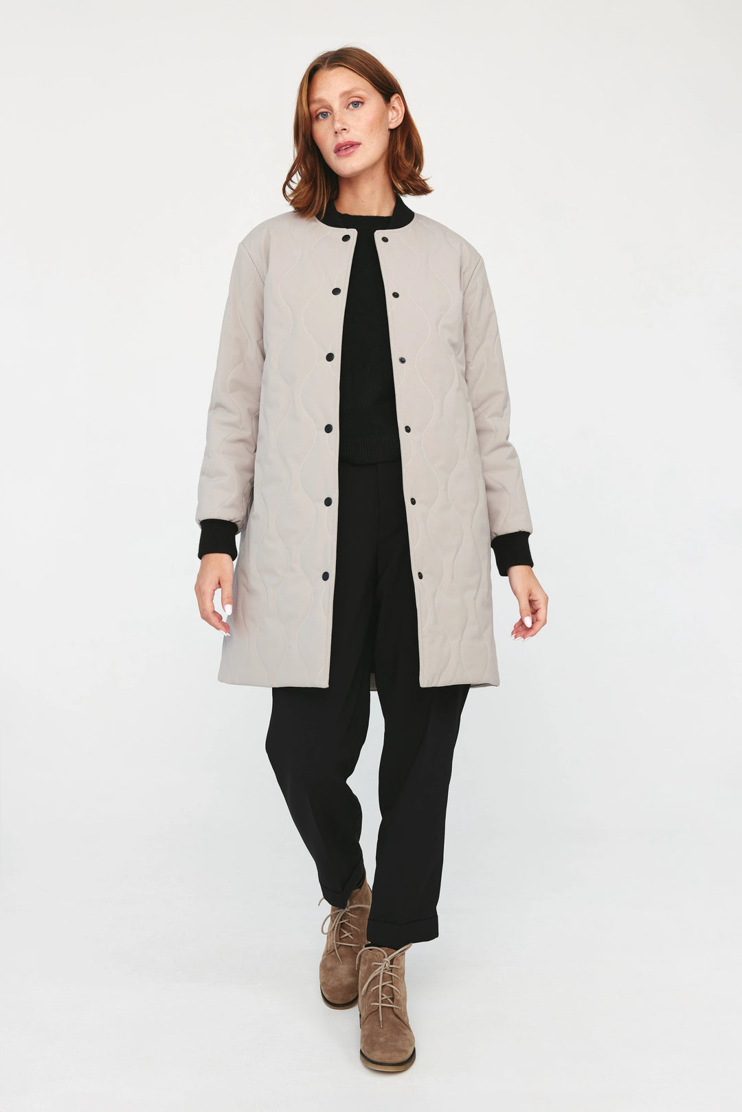 Manteau Mi-long Femme Automne/hiver - Coupe-vent En Coton - Style Décontracté Et Chaud