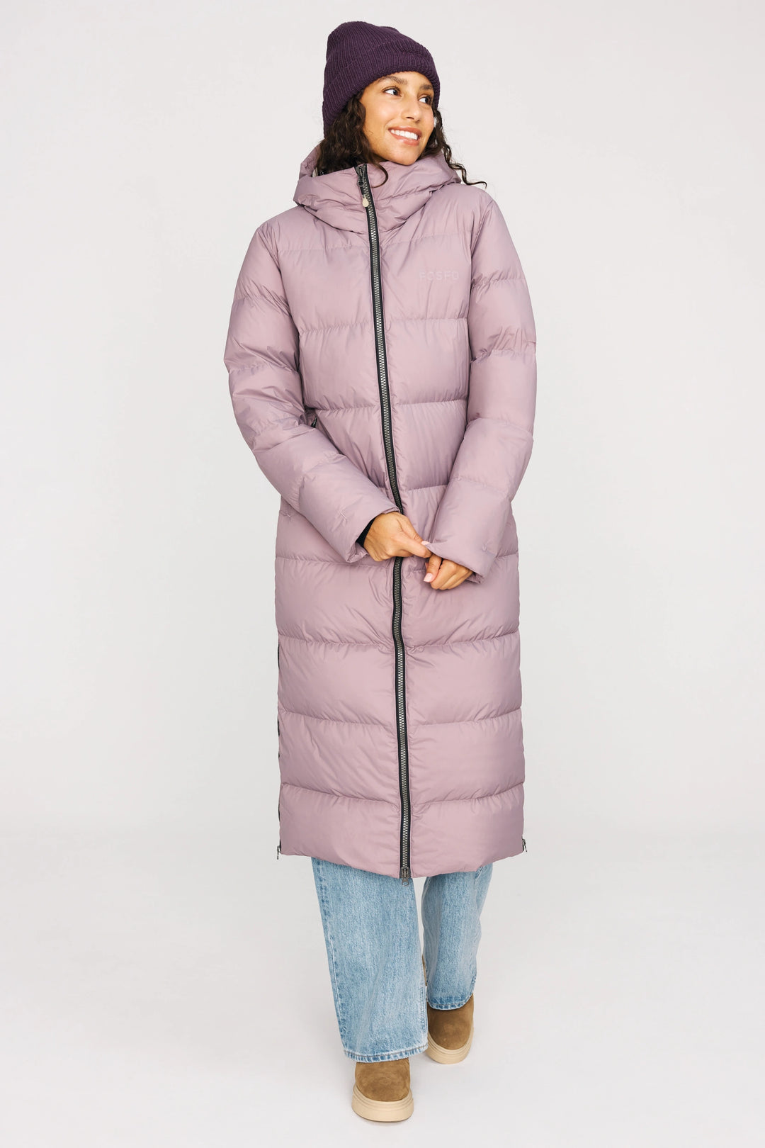 Doudoune Femme Caroll - Mauve - Taille 38 - Duvet Plume - Capuche - Très Bon état