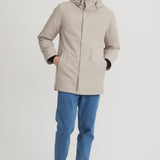 Manteau couleur sable pour homme. Manteau d'hiver chaud et beige. 