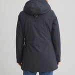 Manteau pour femme ébène court. Isolé synthétiquement. Fabriqué au Québec pour les hivers québécois.
