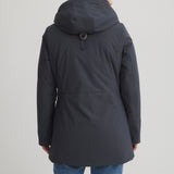 Manteau pour femme ébène court. Isolé synthétiquement. Fabriqué au Québec pour les hivers québécois.
