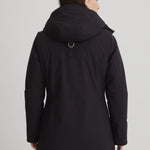 Manteau d'hiver isolé pour les hivers québécois. Manteau noir court pour femme 