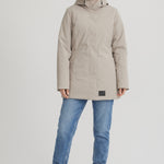 Manteau d'hiver beige court pour femme, livraison gratuite au canada