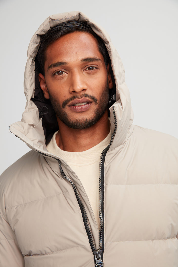 Mens cream puffer jacket sale