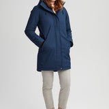 Manteau d'hiver marine isolé mi-cuisse fait au québec