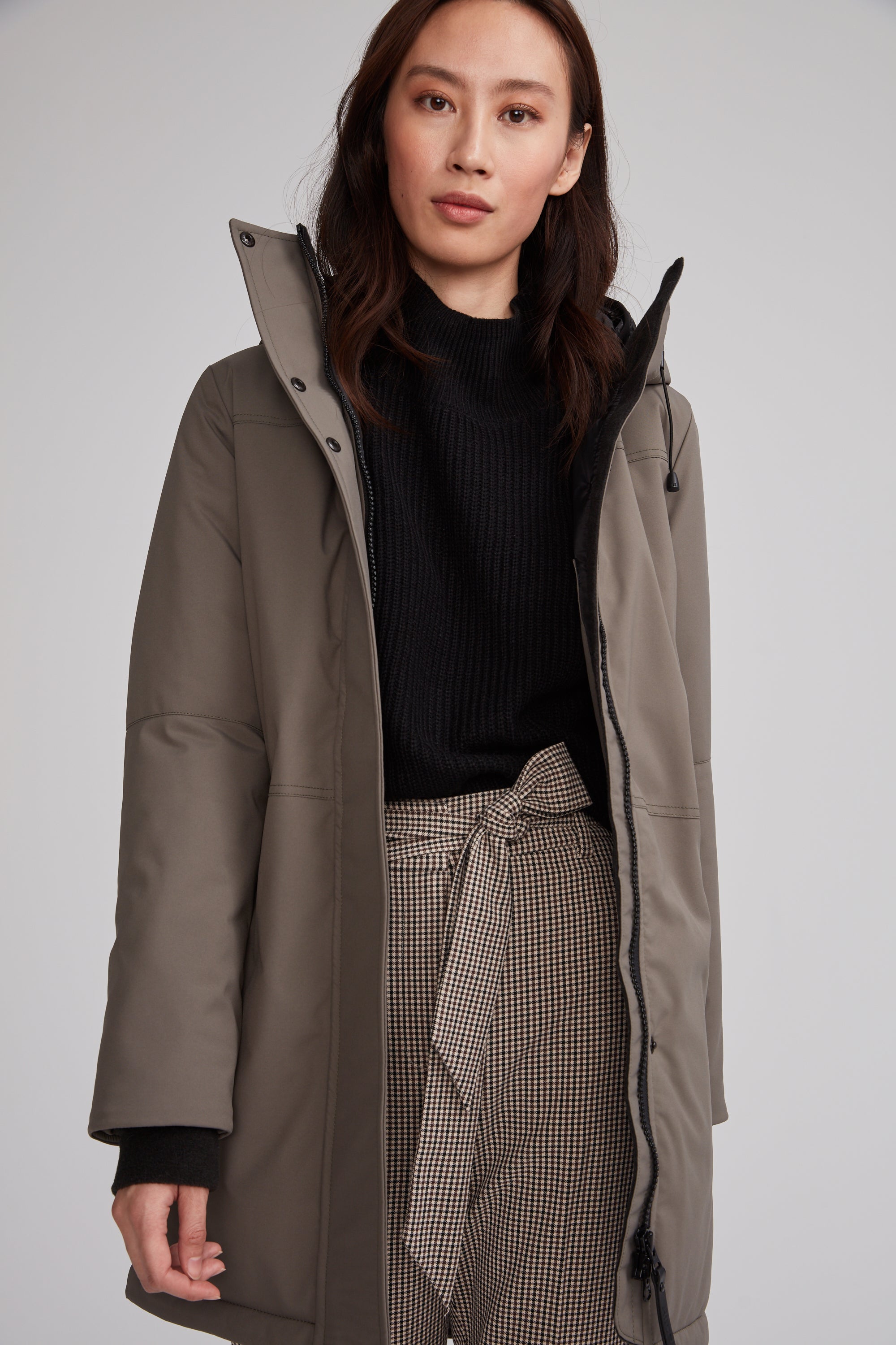 Manteau chaud hiver isolé pour femme kaki