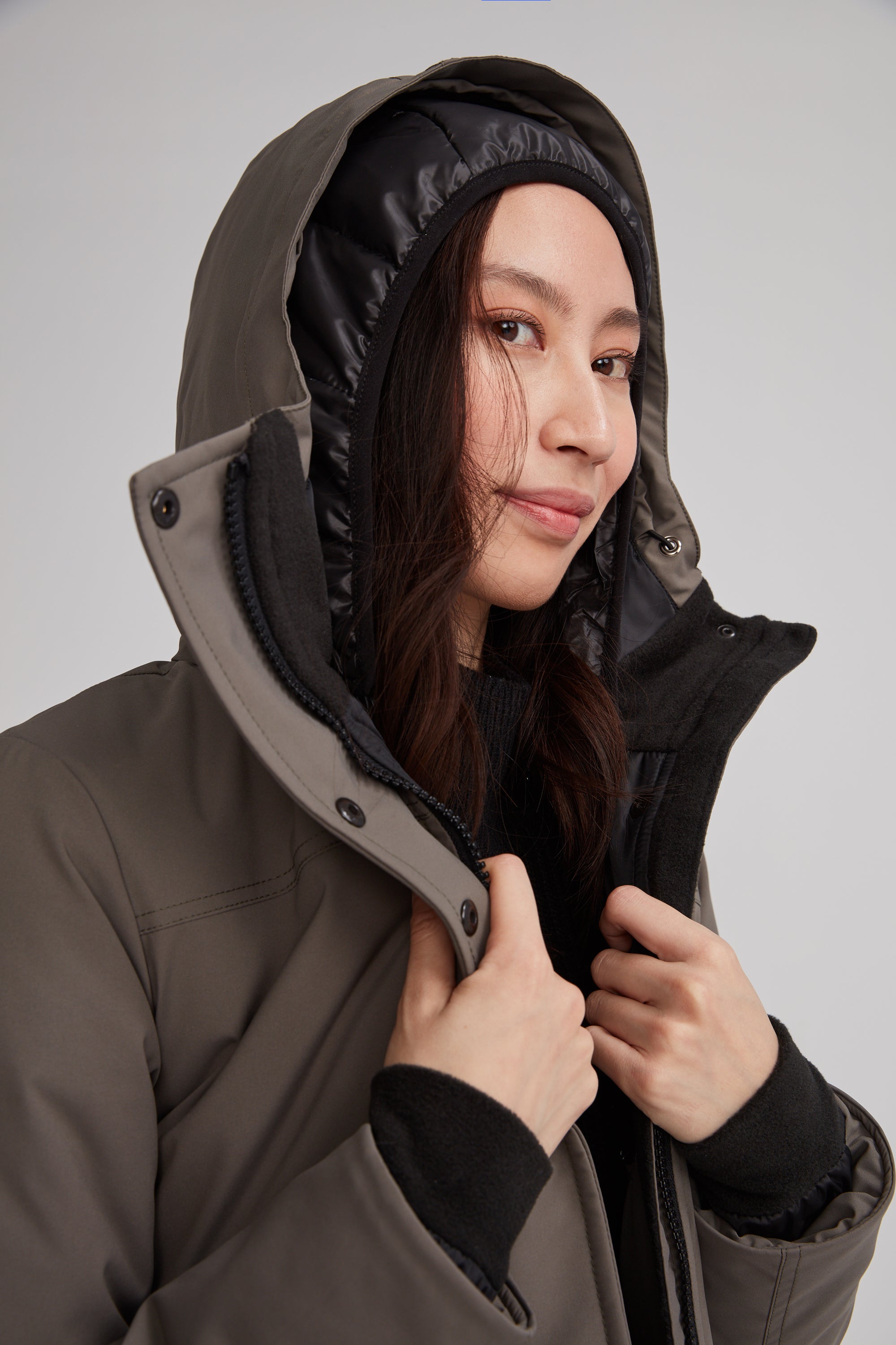 Manteau d'hiver mi-cuisse imperméable pour femme