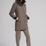 Parka d'hiver chaud et long pour femme couleur kaki
