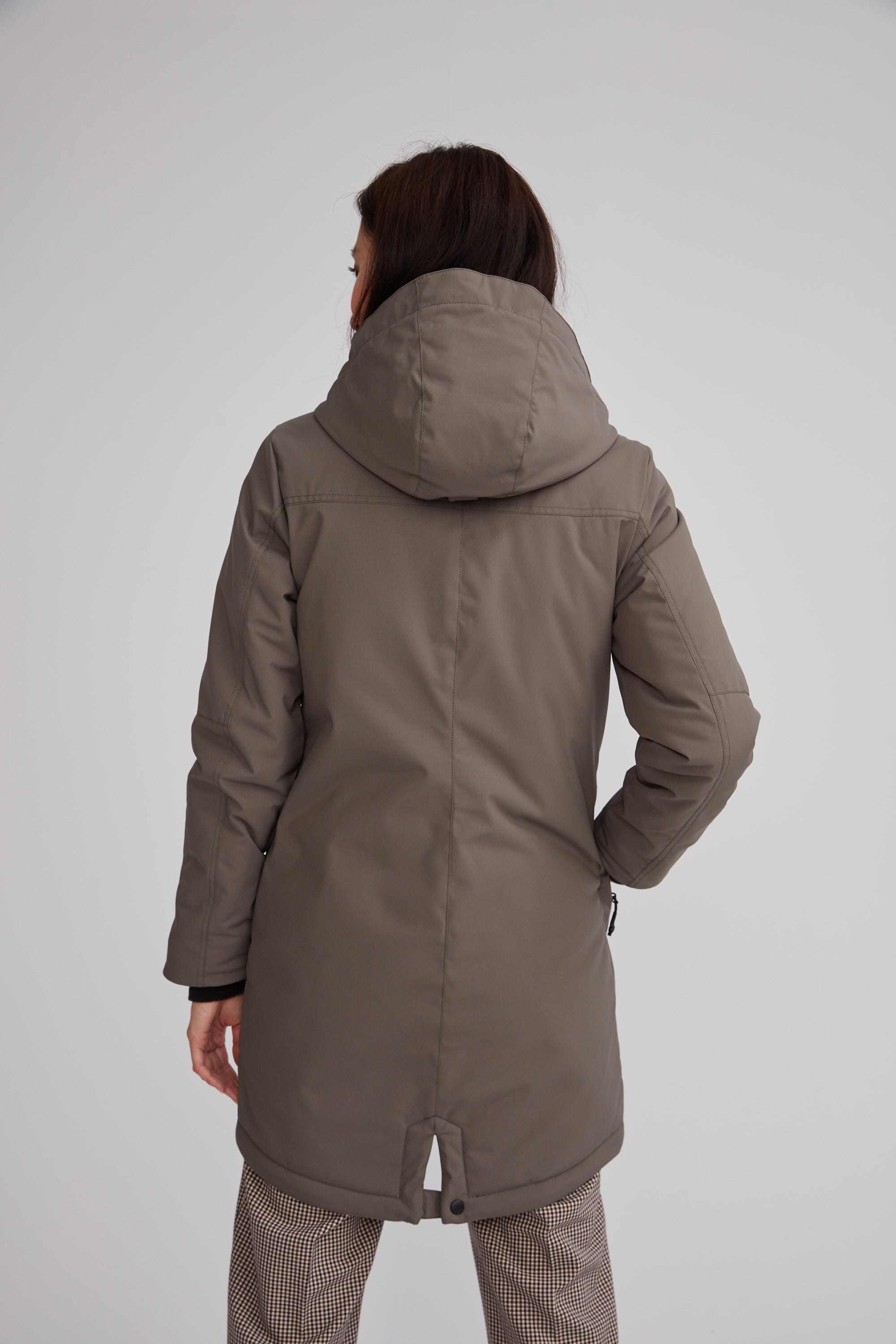 Manteau isolé kaki femme fait au québec dos