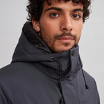 Isolant synthétique et vegan. Manteau chaud gris pour homme